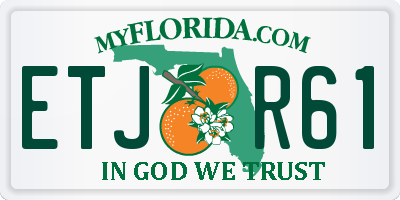 FL license plate ETJR61