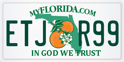 FL license plate ETJR99