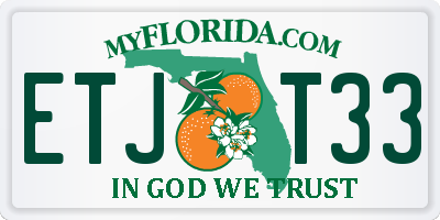 FL license plate ETJT33