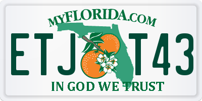 FL license plate ETJT43