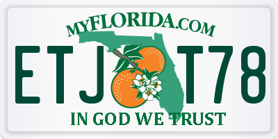 FL license plate ETJT78