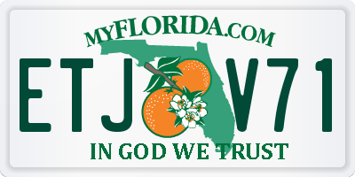 FL license plate ETJV71