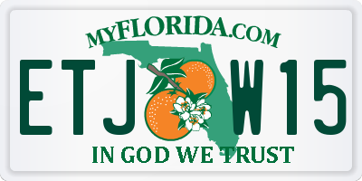 FL license plate ETJW15