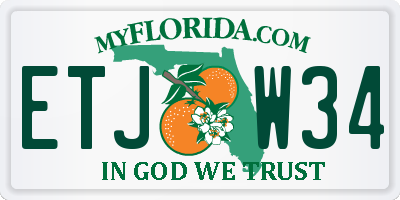 FL license plate ETJW34