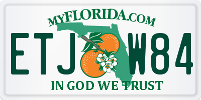 FL license plate ETJW84