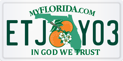FL license plate ETJY03