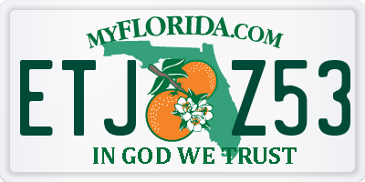 FL license plate ETJZ53