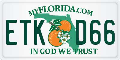 FL license plate ETKD66