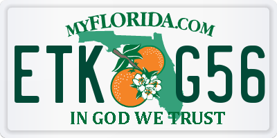 FL license plate ETKG56