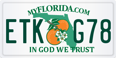 FL license plate ETKG78