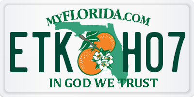 FL license plate ETKH07