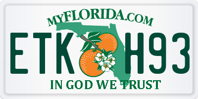FL license plate ETKH93