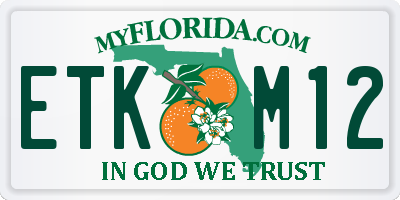 FL license plate ETKM12