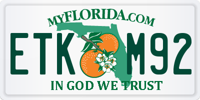 FL license plate ETKM92