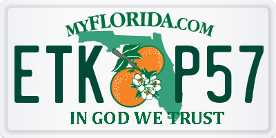 FL license plate ETKP57
