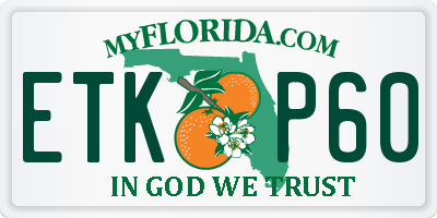 FL license plate ETKP60