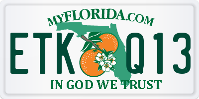 FL license plate ETKQ13