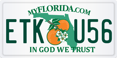 FL license plate ETKU56