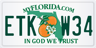 FL license plate ETKW34