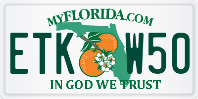 FL license plate ETKW50