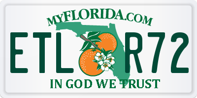 FL license plate ETLR72