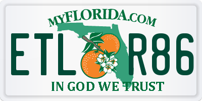 FL license plate ETLR86