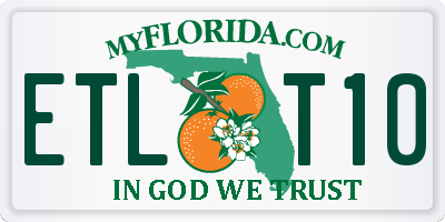 FL license plate ETLT10