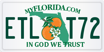 FL license plate ETLT72