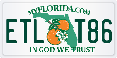 FL license plate ETLT86
