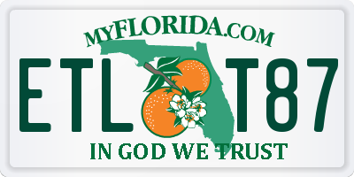 FL license plate ETLT87