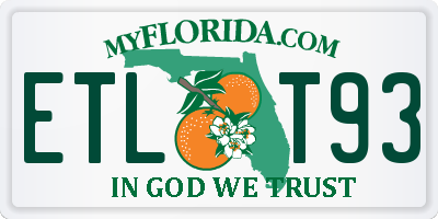 FL license plate ETLT93