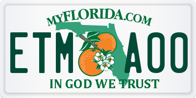 FL license plate ETMA00
