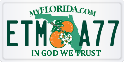 FL license plate ETMA77