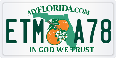 FL license plate ETMA78
