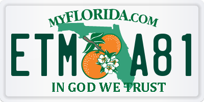 FL license plate ETMA81