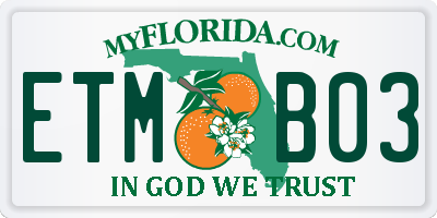 FL license plate ETMB03