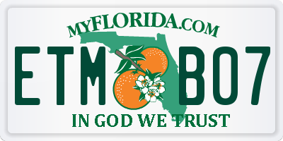 FL license plate ETMB07