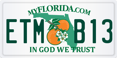 FL license plate ETMB13
