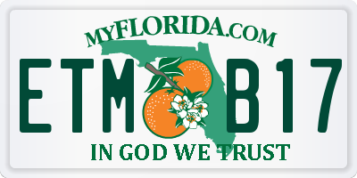 FL license plate ETMB17