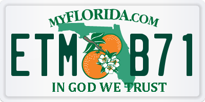 FL license plate ETMB71