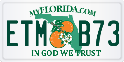 FL license plate ETMB73