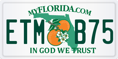 FL license plate ETMB75