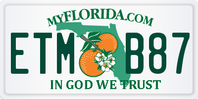 FL license plate ETMB87