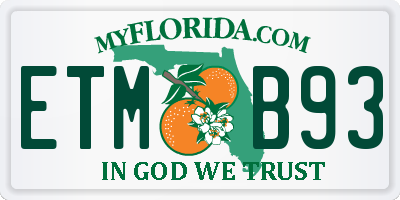 FL license plate ETMB93