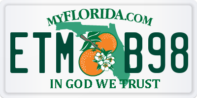 FL license plate ETMB98