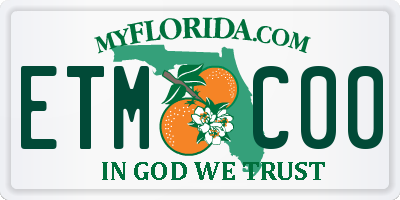 FL license plate ETMC00