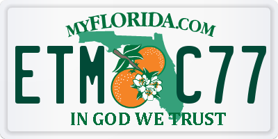 FL license plate ETMC77