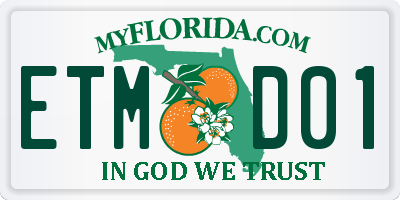 FL license plate ETMD01