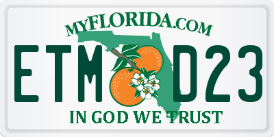 FL license plate ETMD23