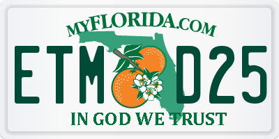 FL license plate ETMD25
